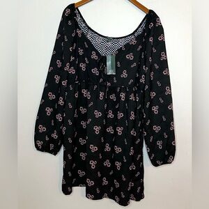 Wild Fable NEW Floral Boho Babydoll Floral Print Dress Sz L